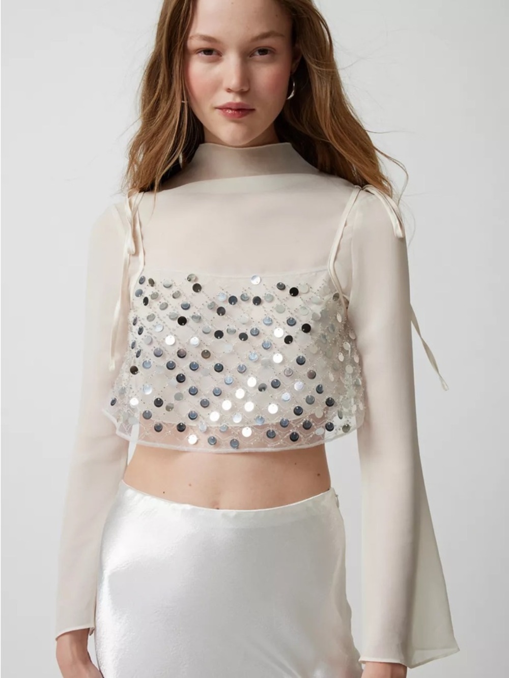 For Love & Lemons Charelle Two-Piece Sequin Top | (XS) | NWT
